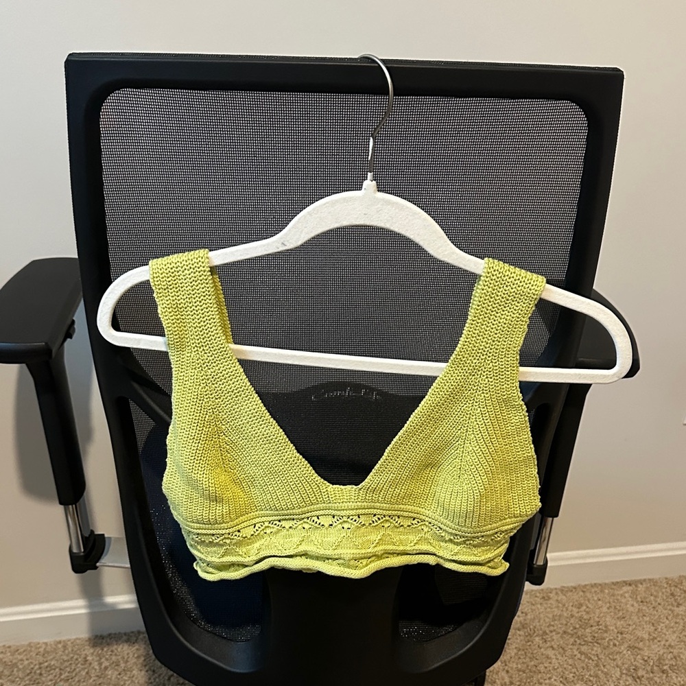 Emory Park Yellow Knit Crop Top